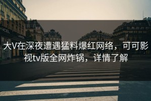 大V在深夜遭遇猛料爆红网络，可可影视tv版全网炸锅，详情了解