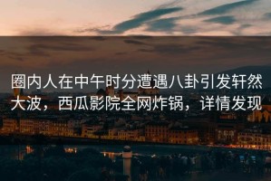 圈内人在中午时分遭遇八卦引发轩然大波，西瓜影院全网炸锅，详情发现