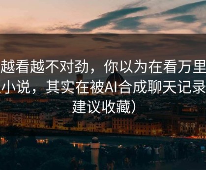 我越看越不对劲，你以为在看万里长征小说，其实在被AI合成聊天记录（建议收藏）